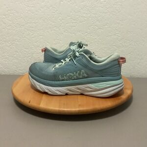 Hoka One One W Bondi 7 Women's Running Shoes Sky Blue Size 8.5 Walk Comfort Trip